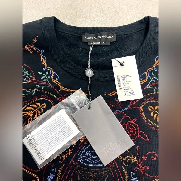 NWT Men’s Alexander McQueen Victorian Emb Skull Embroidered Crewneck Sweater - Picture 2 of 14